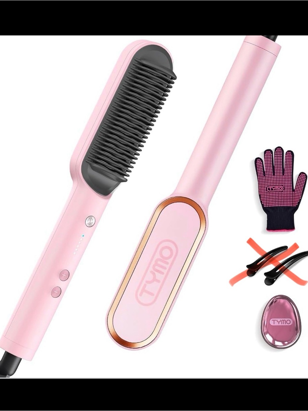 TYMO Hair Straightener Brush with accessories
